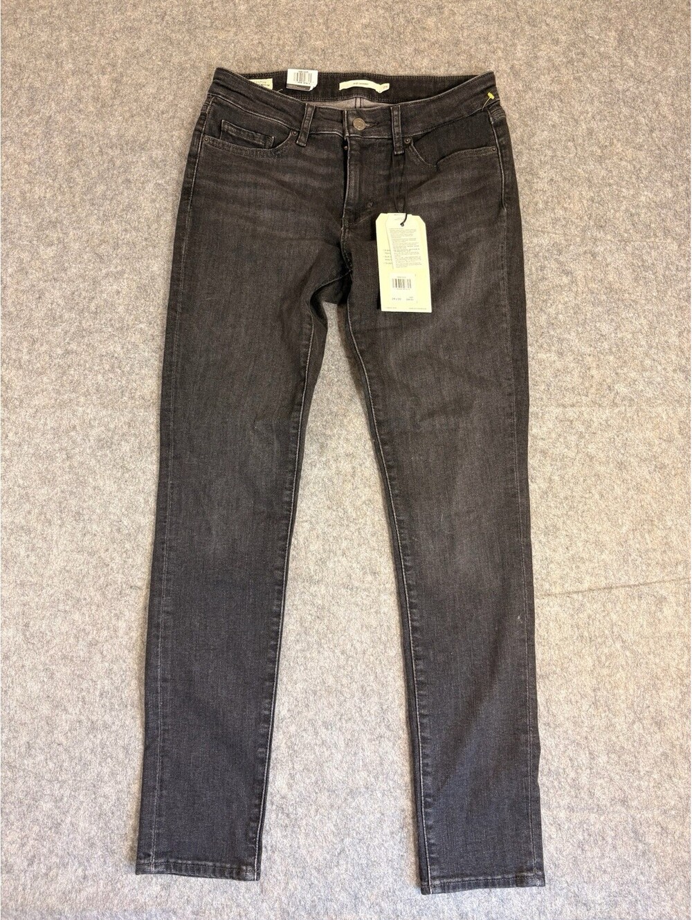Levi's 711 Skinny Jeans Women's Black Mid Rise Slim Fit Stretch Solid 29x30 NWT